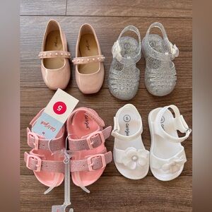 Lot of 4, size 5 baby/toddler sandals Cat & Jack